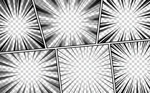 Black and white comic abstract scene page background. Stock Illustration