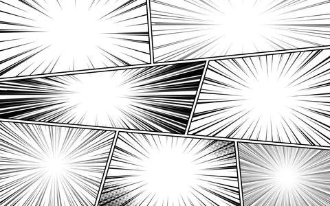 Black and white comic abstract scene page background. Stock Illustration