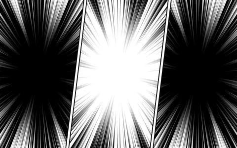 Black and white comic abstract scene page background. Stock Illustration