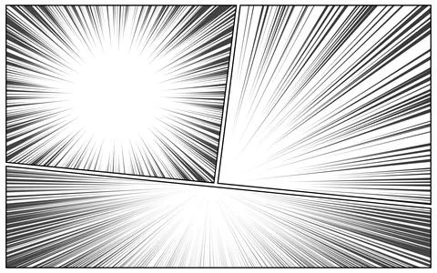 Black and white comic abstract scene page background. Stock Illustration