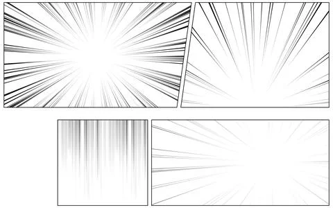 Black and white comic abstract scene page background. Stock Illustration