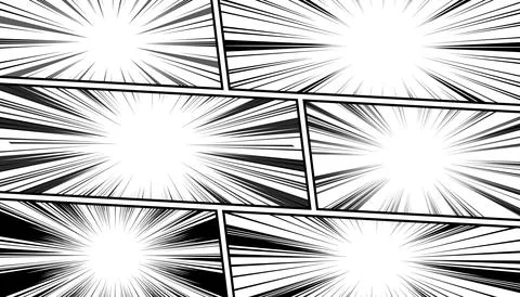 Black and white comic background with halftone effect. Comic book page temp.. Stock Illustration