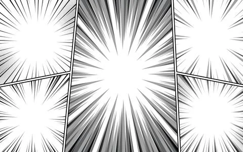 Black and white comic background with halftone effect. Comic page template .. 스톡 일러스트