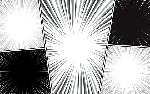 Black and white comic background with halftone effect. Comic page template .. イラスト素材