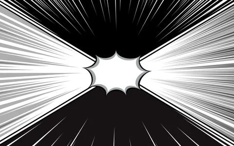 Black and white comic background with various pop art shapes. Rays, radial,.. Illustrazione stock