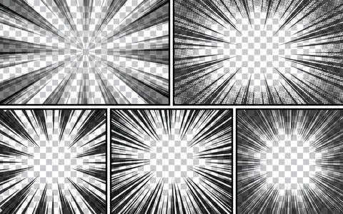 Black and white comic background with halftone effect. Comic page template .. イラスト素材