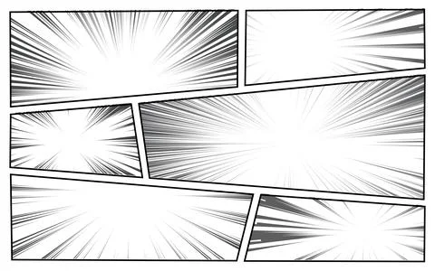 Black and white comic background with halftone effect. Comic page template .. 스톡 일러스트