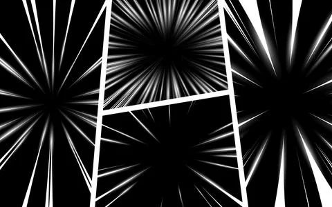 Black and white comic background with halftone effect. Comic page template .. 스톡 일러스트