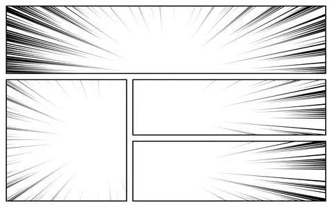 Black and white comic background with halftone effect. Comic page template .. Stock Illustration