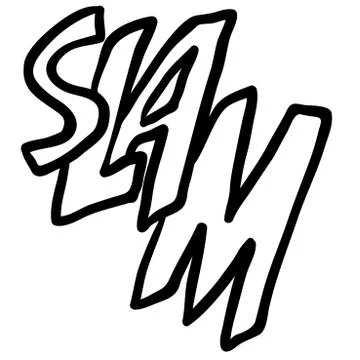 Black and white comic book slam sound Stock Illustration