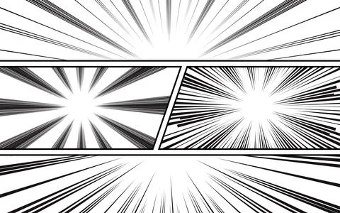 Black and white comic book background template vector page. comic illustrat.. Stock Illustration