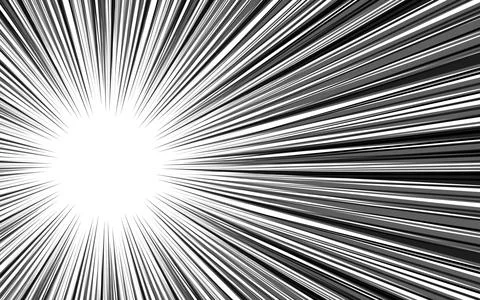 Black and white comic book and manga speed line background. Vector illustra.. Stock Illustration