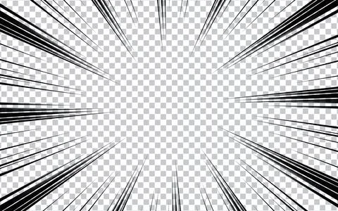 Black and white comic book and manga speed line background. Vector illustra.. Stock Illustration