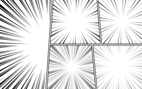 Black and white comic book page panel background. vector illustration. Stock Illustration