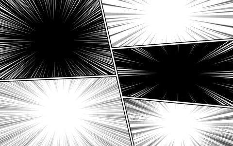 Black and white comic book page panel background. vector illustration. Stock Illustration