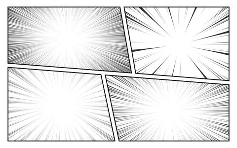 Black and white comic cartoon panel background template with halftone effect. Stock Illustration