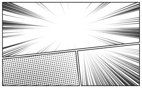Black and white comic pop art background template Stock Illustration