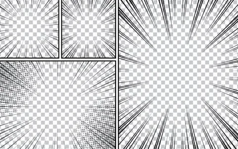 Black and white comic scene set background design Stock Illustration