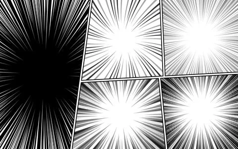 Black and white comic scene set background design. 스톡 일러스트