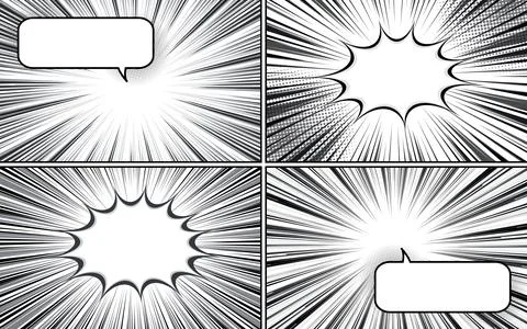 Black and white comic scene set background design. Illustrazione stock
