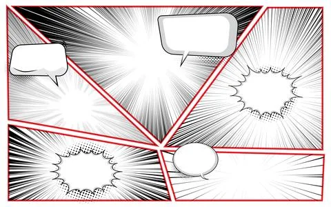 Black and white comic scene background. Stock Illustration