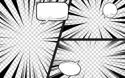 Black and white comic scene set background design. Stock Illustration