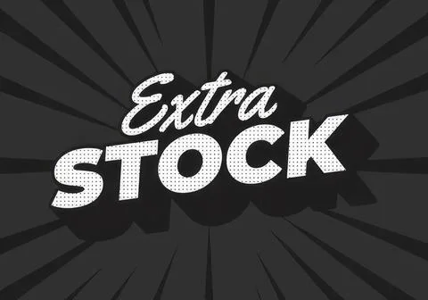 Black and white comic style text reading extra stock Stock Illustration