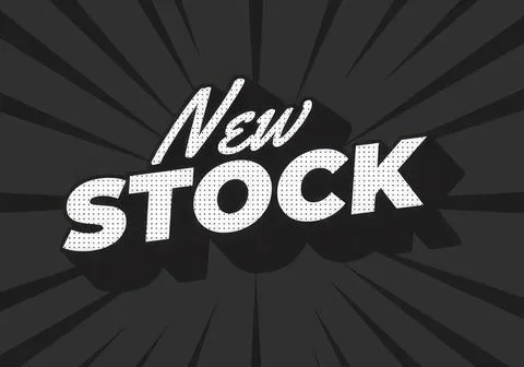 Black and white comic style text saying new stock Stock Illustration