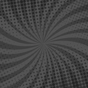 Black and White Comic Zoom with Lines and Dots - Vector 库存插图
