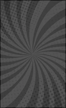 Black and White Comic Zoom with Lines and Dots - Vector Stock Illustration