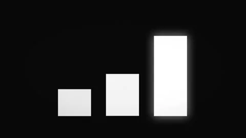 Black and white comparison bar graph, right is the fastest growing, progress sum Vídeos de archivo 160973443