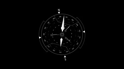 Black and White Compass Design with Minimalistic Modern Aesthetic Spiral &amp; .. Video stock 341917843
