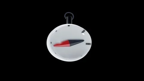 Black and White Compass with Transparent Background in 3D Animation Stock Footage 309318414