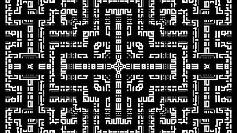 Black and White Complex Geometric Tech Pattern Background Loop Stock Footage 197070148