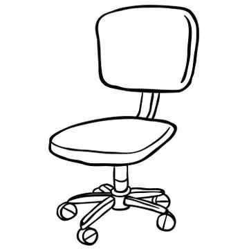Black and white computer chair Stock Illustration