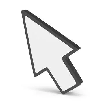 Black and White Computer Cursor Pointer Icon Illustrazione stock