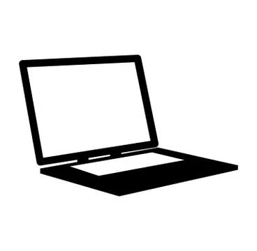 Black and white computer icon vector Stock Illustration