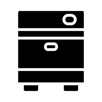 Black and white computer server icon. Concept of data storage and processing. イラスト素材