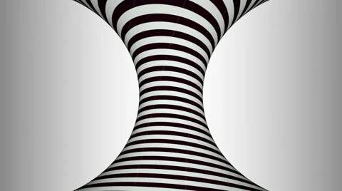 Black and white concave rotating cylinder with hypnotic effects Stock Footage 48995365