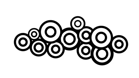 Black and White Concentric Circle Pattern Stock Footage 340305733