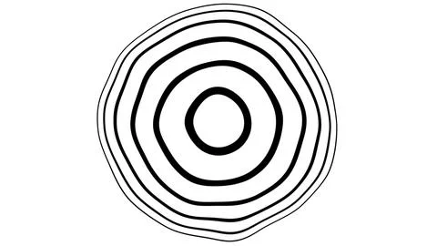 Black and White Concentric Circle Pattern Illustration Stock Illustration