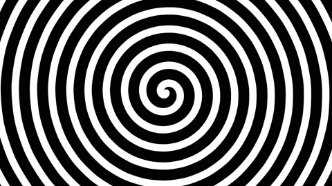 Black and White concentric circles spiral motion graphic background,illusion Video stock 225869684