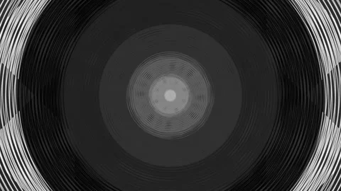 Black and white concentric circles tunnel effect with textured rings with optica Stock Footage 330928755