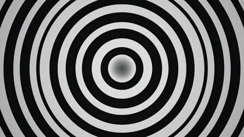Black and white concentric circles create a visual pattern Stock Footage 339576706