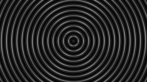 Black and White Concentric Circles Background Seamless Loop Stock Footage 342350167