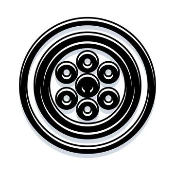 Black and white concentric circles abstract geometric design Stock Illustration