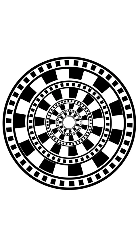 Black and white concentric circular pattern. Black and white concentric cir.. Stock Footage 345720177