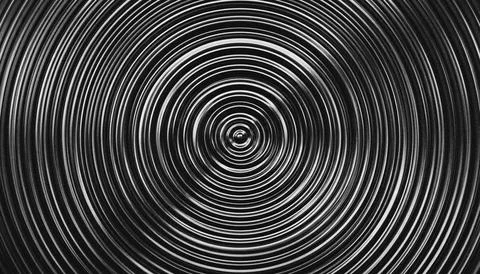 Black and white concentric circular pattern. Illustrazione stock