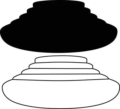 Black and white concentric layered circle shapes vector Stock Illustration