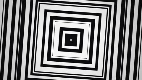 Black and white concentric square patterns create visual Stock Footage 339359550